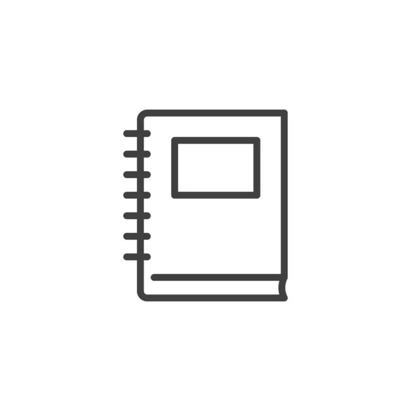 Diario, icono de la línea del cuaderno — Vector de stock