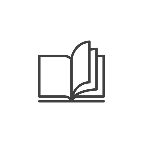 Open book pages line icon