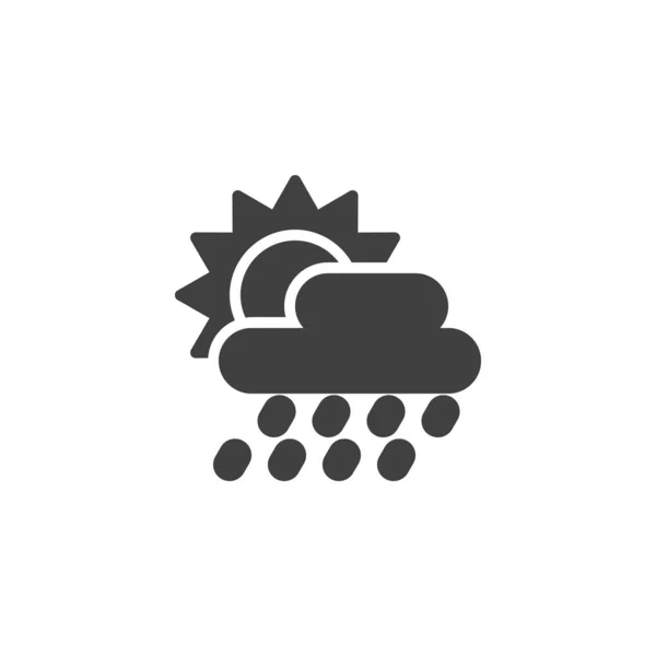 Sol atrás do ícone do vetor de nuvem de chuva —  Vetores de Stock