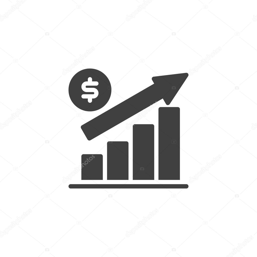 Dollar Rate Increase vector icon