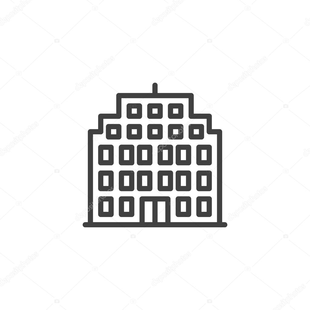 Residential buildings line icon