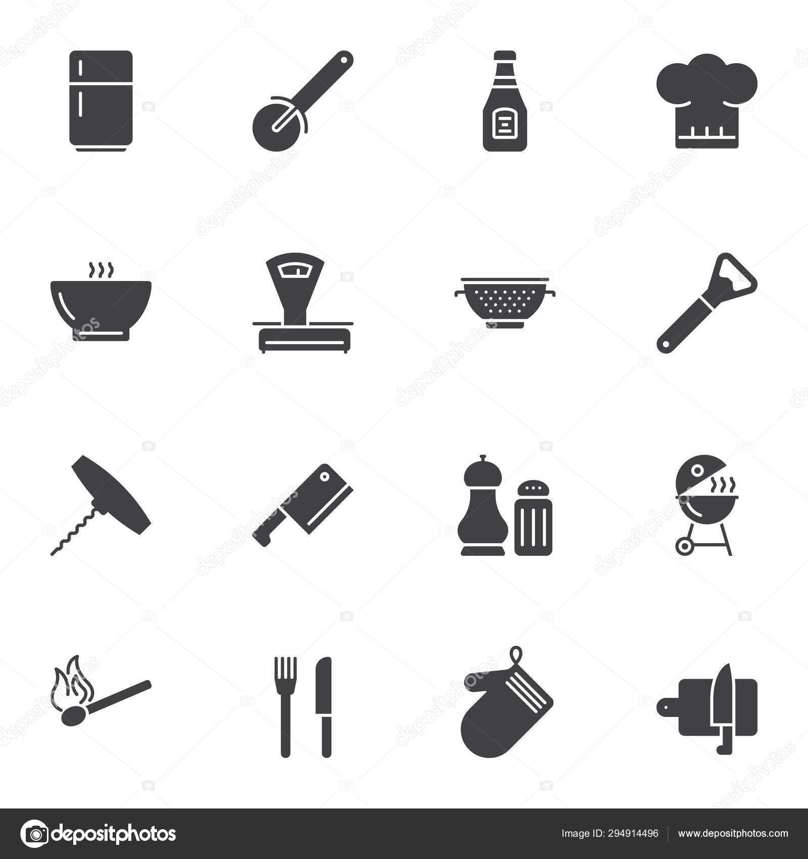 Free Vector  Kitchen stuff icons set