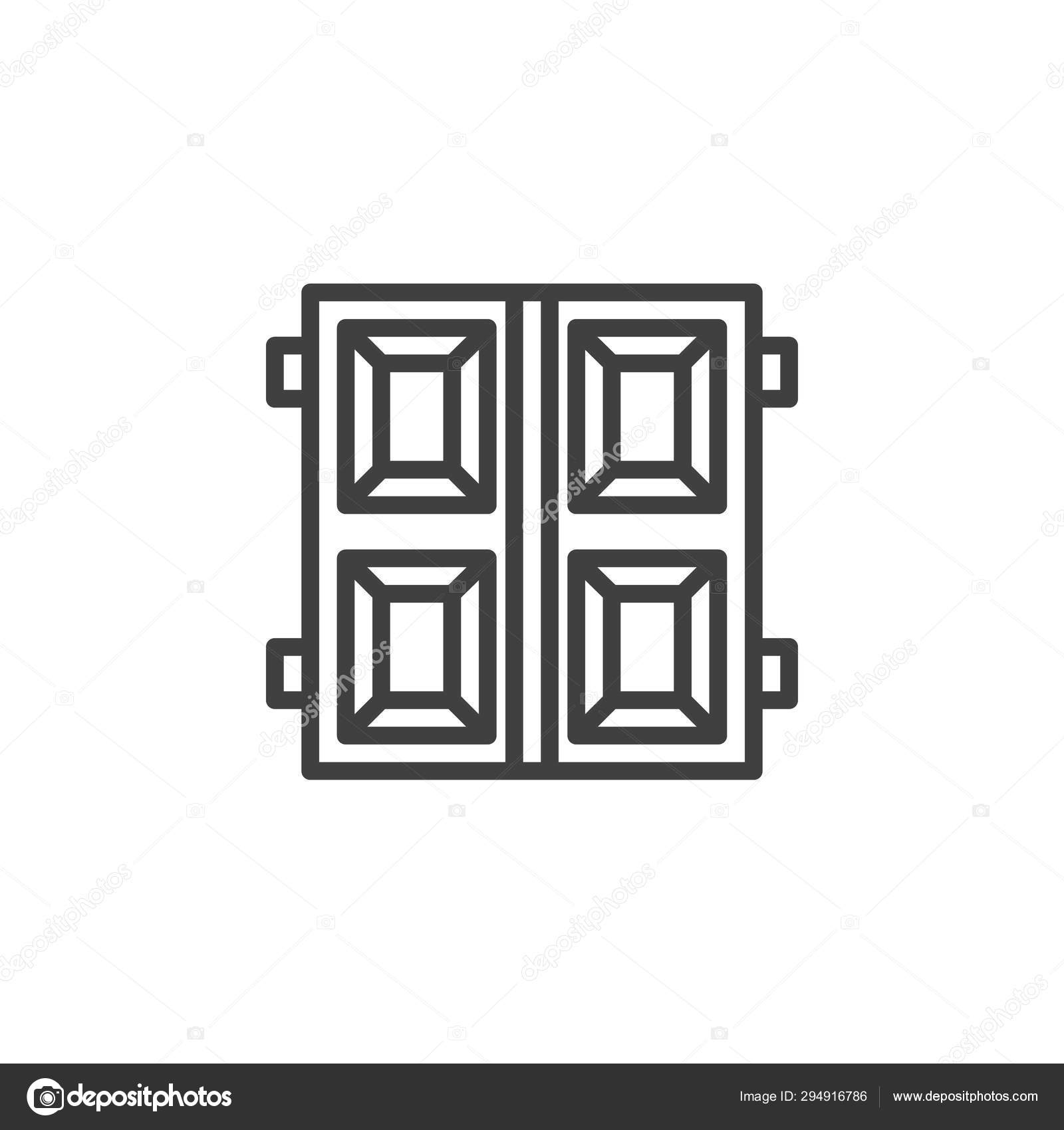 Garage Doors Line Icon Stock Vector C Avicons 294916786