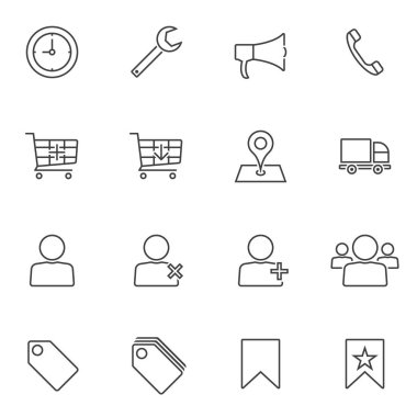 Evrensel E-ticaret hattı simgeleri ayarlandı