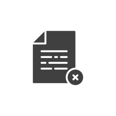 Belge dosyası silme vektör simgesi