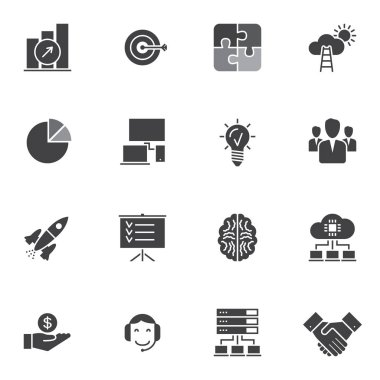 İş başlatma vektör simgeleri seti