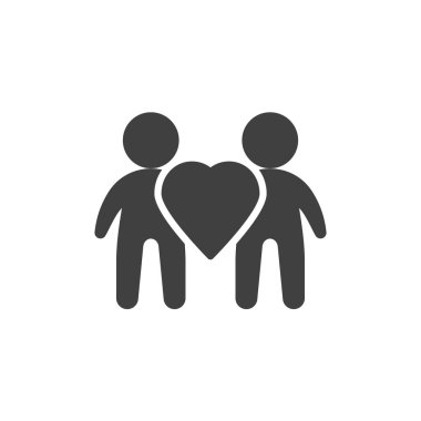 Kalp vektör simgesi ile çift