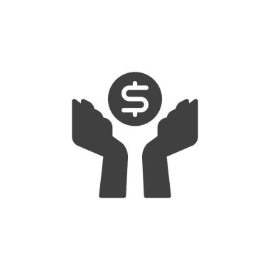 Para bağışı eller vektör simgesi