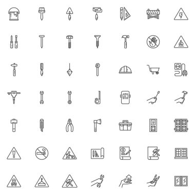 İnşaat satır Icons Set