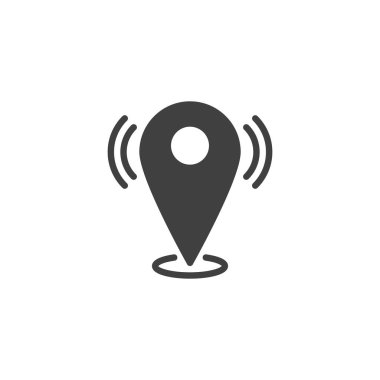 Konum pini bildirim vektör simgesi