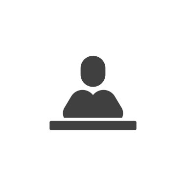 Masa vektör simgesinde öğrenci