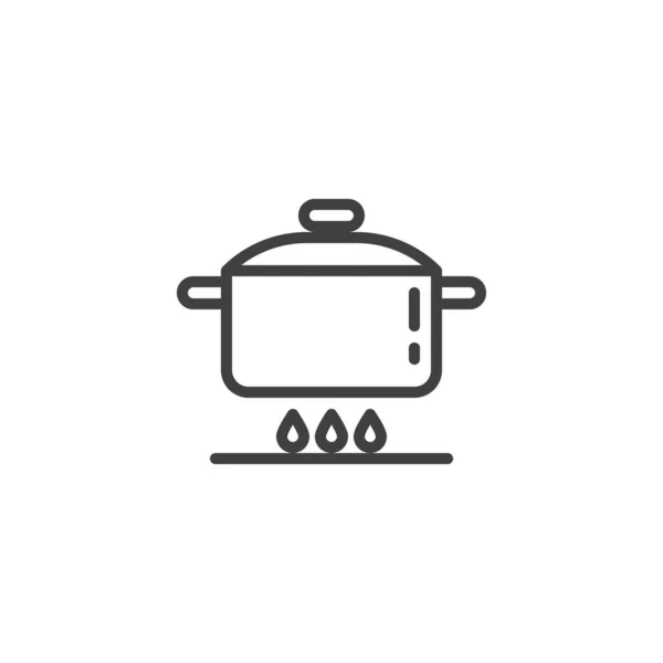 Icona della linea di istruzioni di cottura — Vettoriale Stock
