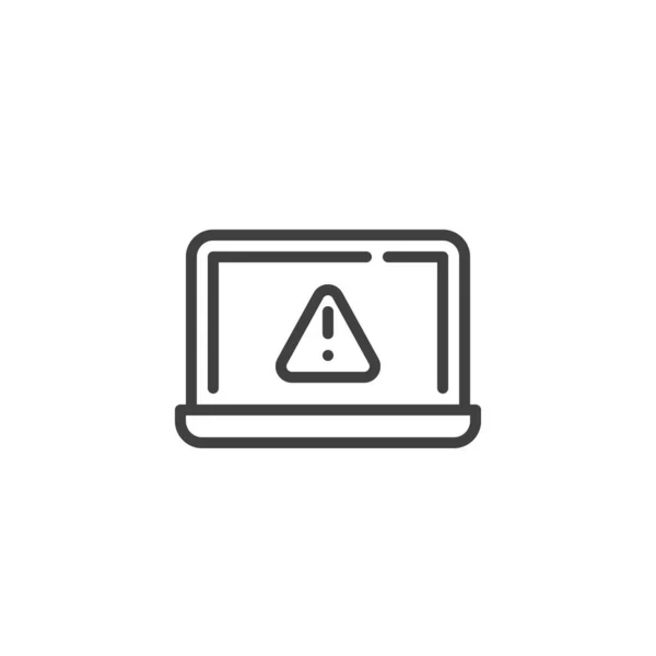 Laptop Fehler Benachrichtigungszeile Symbol — Stockvektor