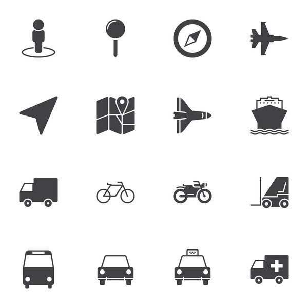 Navigation universal vector icons set