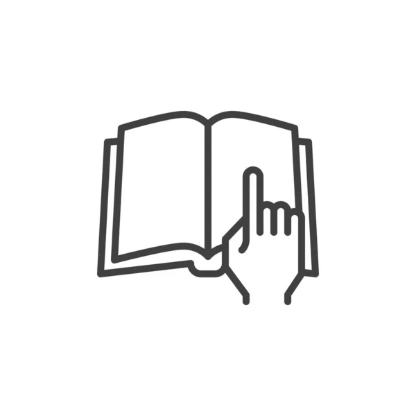 Ler um ícone de linha de livro — Vetor de Stock