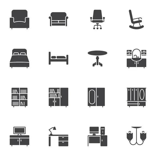 Furniture vector icons set — Stock Vector