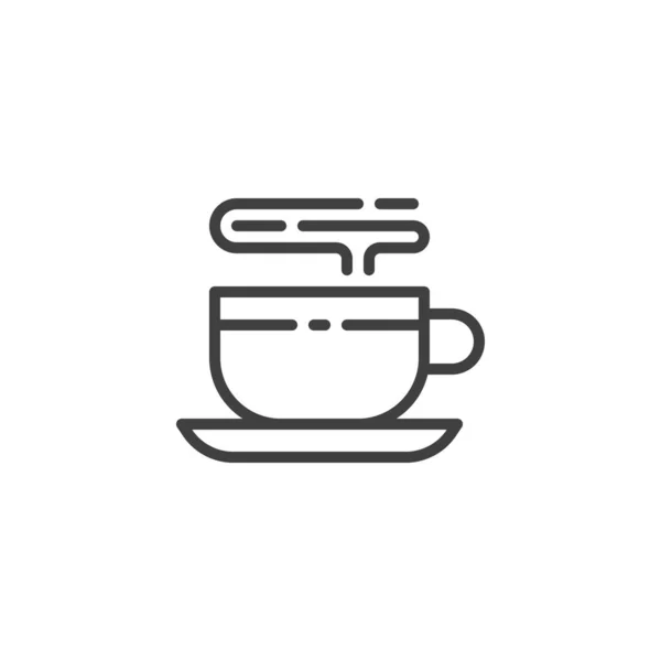 Значок лінії чашки гарячої кави — стоковий вектор