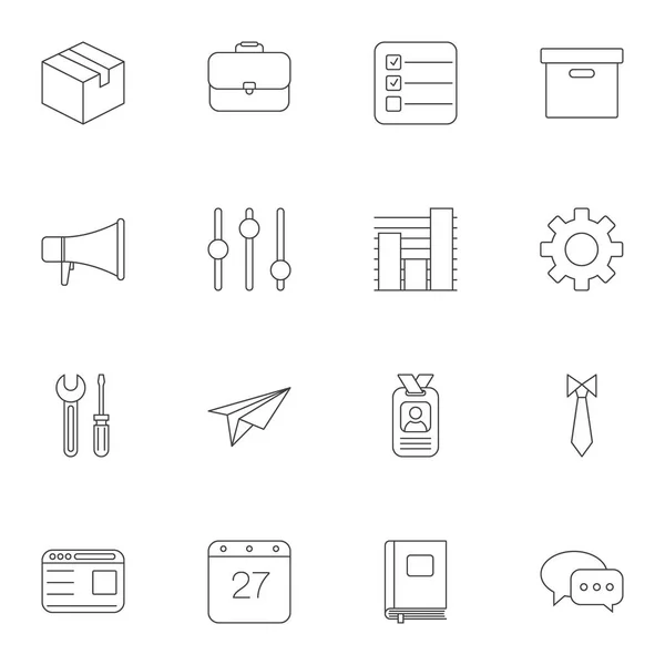 Ofis hattı Icons Set — Stok Vektör