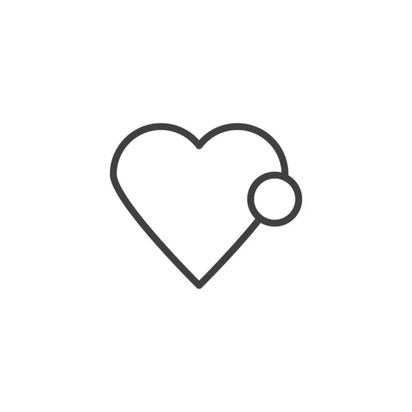 Coração como ícone de linha de notificação —  Vetores de Stock