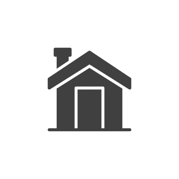 Casa com ícone de vetor de chaminé — Vetor de Stock