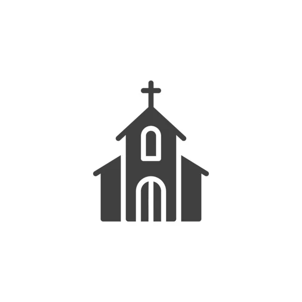 Igreja com santo ícone vetorial cruz — Vetor de Stock