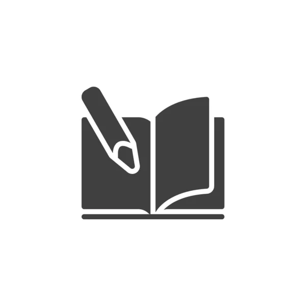 Bok och penna vektor ikon — Stock vektor