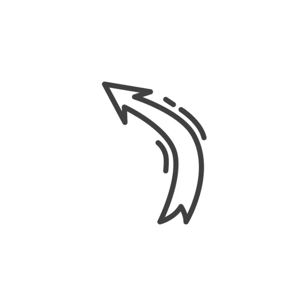 Flecha curva icono de la línea izquierda — Archivo Imágenes Vectoriales