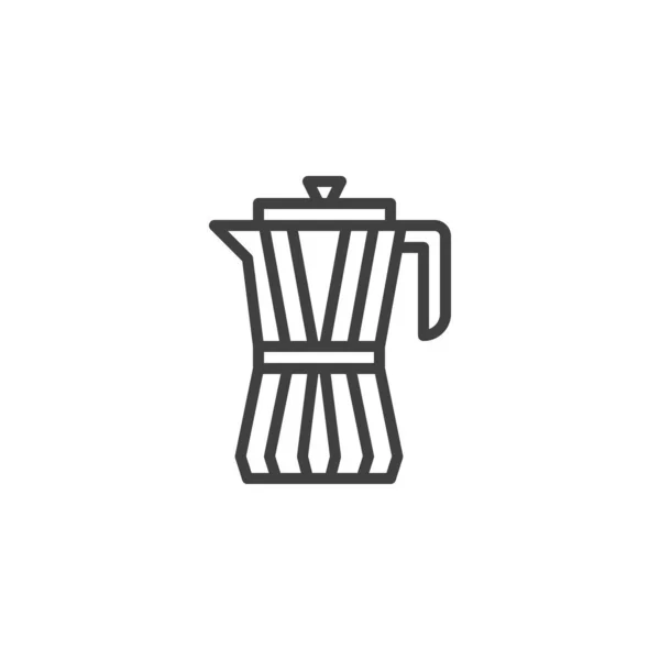 Moka cafetière ligne icône — Image vectorielle