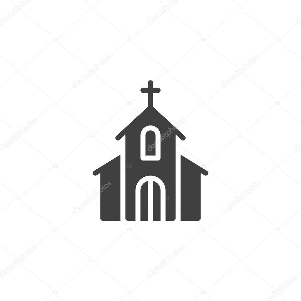 Church with holy cross vector icon