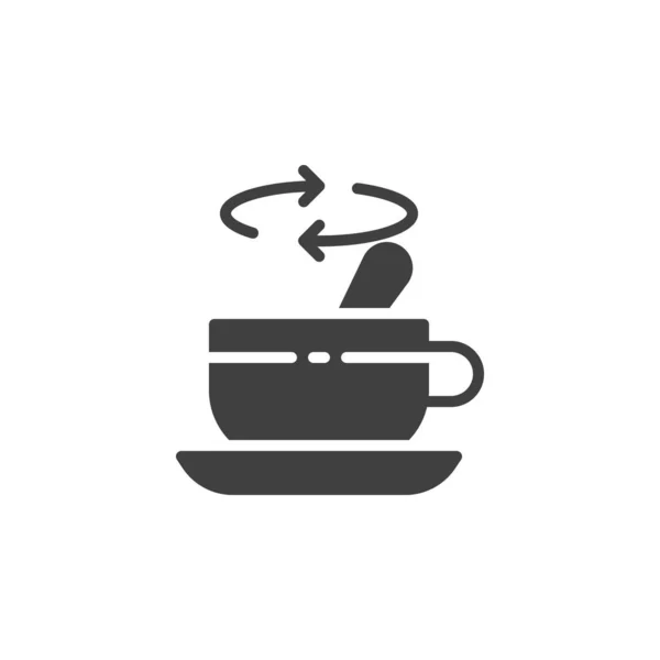 Mieszanie herbaty z ikoną wektora łyżki — Wektor stockowy