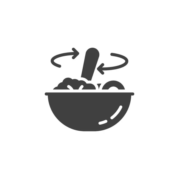 Agitar la comida en el icono del vector bowl — Vector de stock
