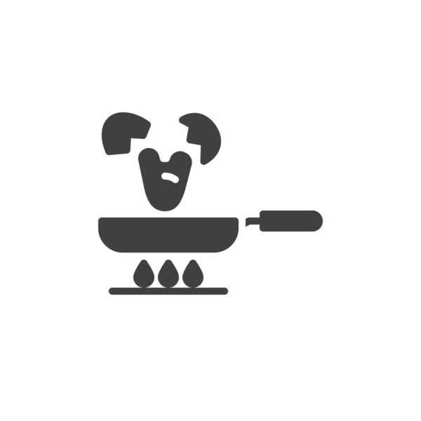 Faire frire les œufs sur une icône vectorielle de cuisinière à gaz — Image vectorielle