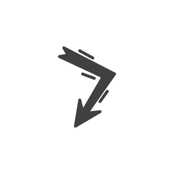 Winkelpfeil nach unten Vektorsymbol — Stockvektor
