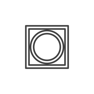 Tumble kuru, yıkama makinesi işaret hattı simgesi