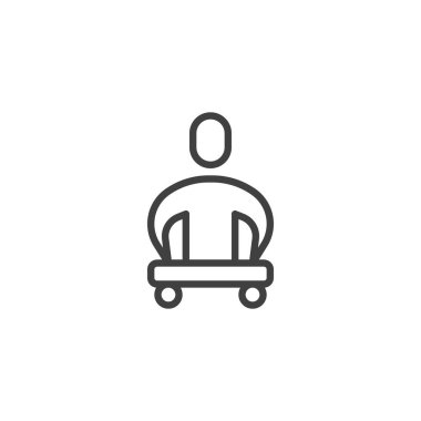 Engelli adam tekerlekli sandalye çizgi simgesi