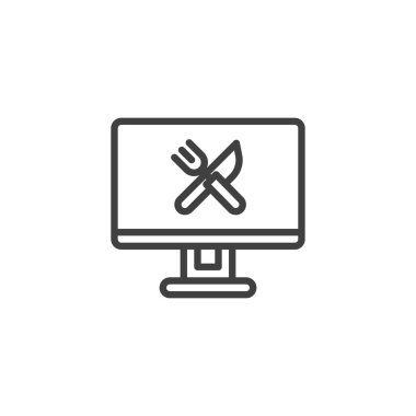 Çevrimiçi yiyecek sipariş satırı simgesi