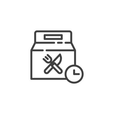 Ekspres gıda teslimat zaman çizgisi simgesi