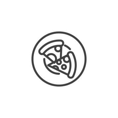 Plaka çizgisi simgesindeki pizza dilimleri