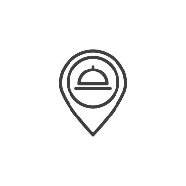 Restoranın konumu pin satırı simgesi