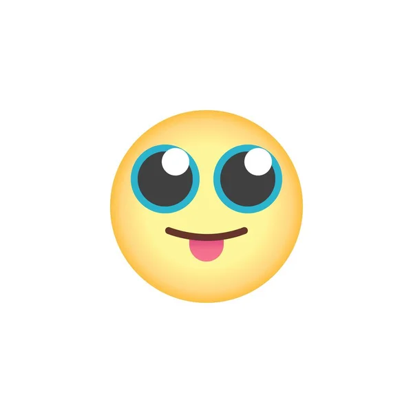 Gesicht mit Zunge Emoticon flaches Symbol — Stockvektor