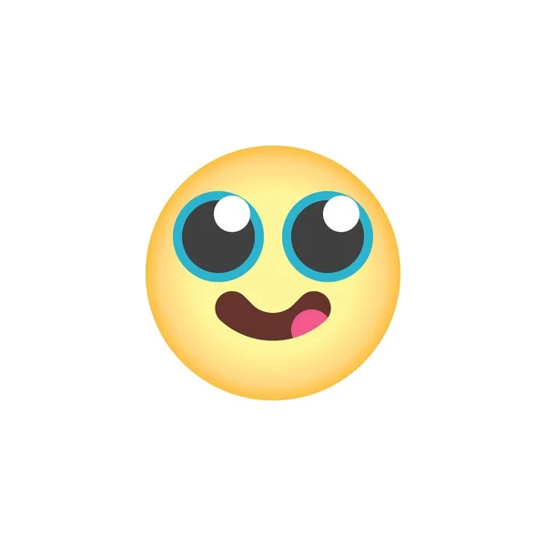 Face saboreando emoticon comida plana ícone —  Vetores de Stock