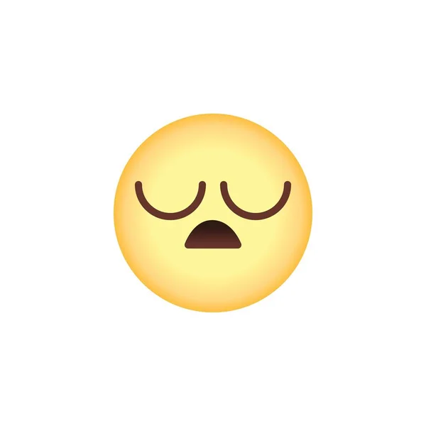 Ikon emoji datar wajah menguap - Stok Vektor