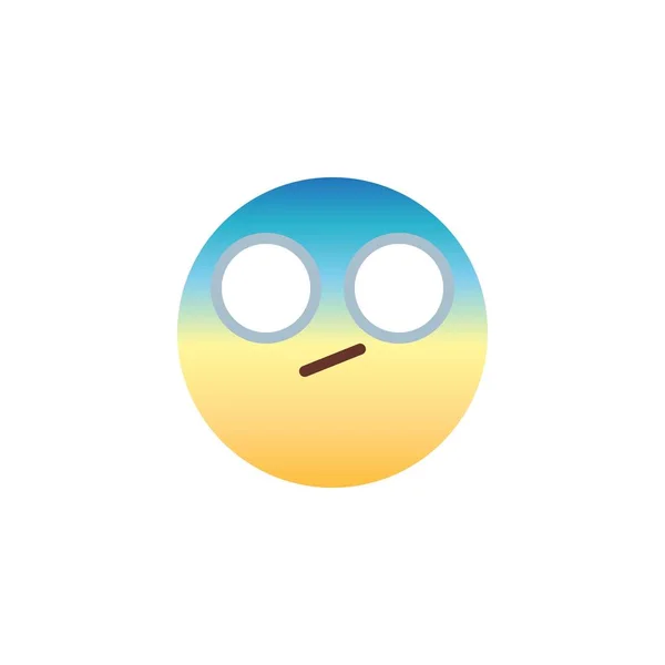 Confused face emoticon flat icon — Stock Vector