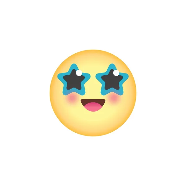 Ícone plano emoticon Olho estrelado —  Vetores de Stock