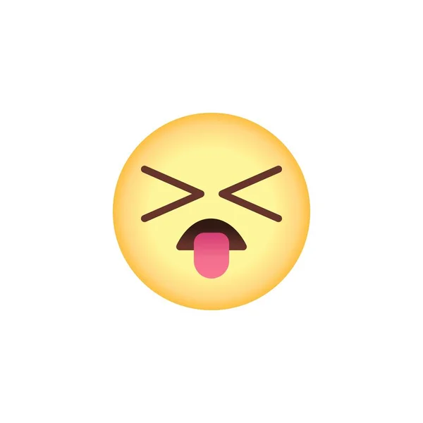 Squinting Face With Tongue emoticon flat icon - Stok Vektor