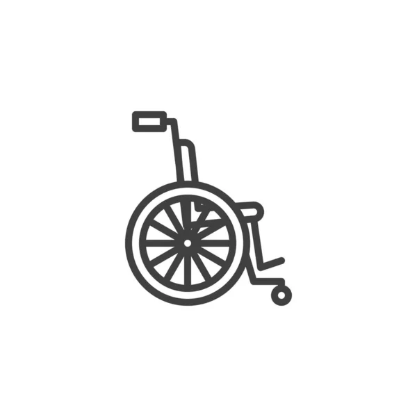 Fauteuil roulant pour icône de ligne handicapée — Image vectorielle