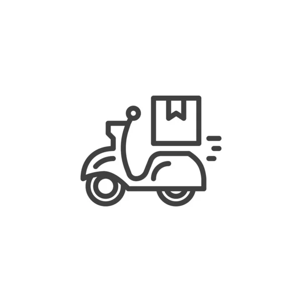 Línea de bicicleta de entrega icono — Vector de stock