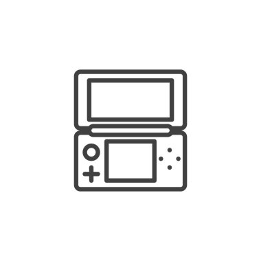 Katlanır oyun konsolu çizgi simgesi