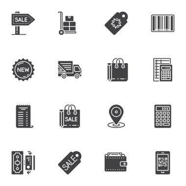 alışveriş vektör simgeleri ayarlandı