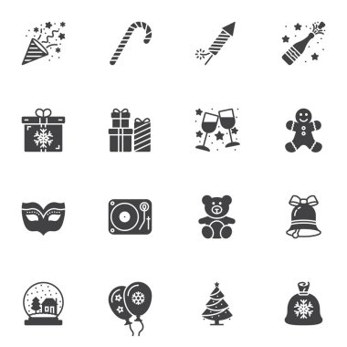 Noel partisi vektör simgeleri seti